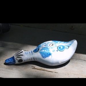 Hand painted Mexico Folk Art, Handmade, Ceramic Bird Sculpture, Figurine, 1960's